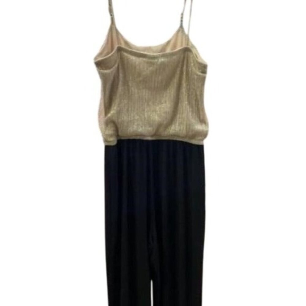 BOGO Sweet Storm Cream Glitter Top Black Bottom Jumpsuit Romper Large